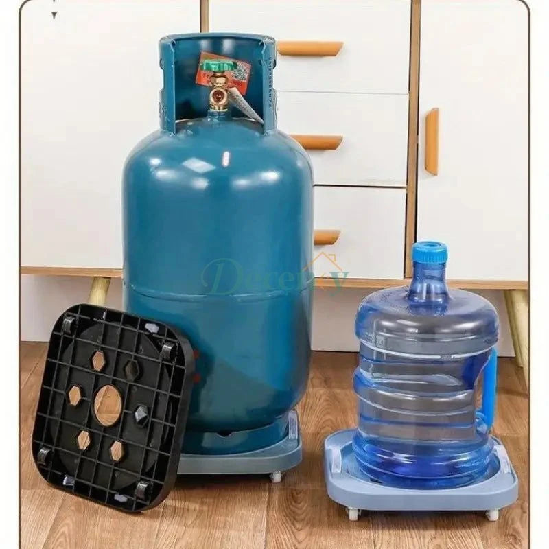 Heavy-Duty Plastic Gas Cylinder Trolley – 360° Rotating Base for Easy Movement