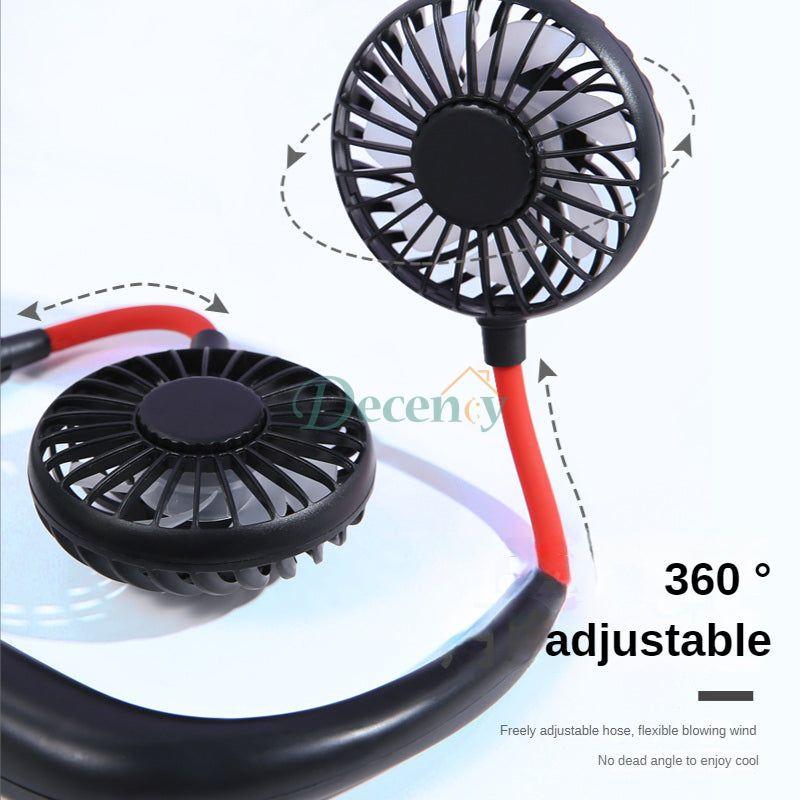 Rechargeable Potable Dual Head Neck Fan - Decency
