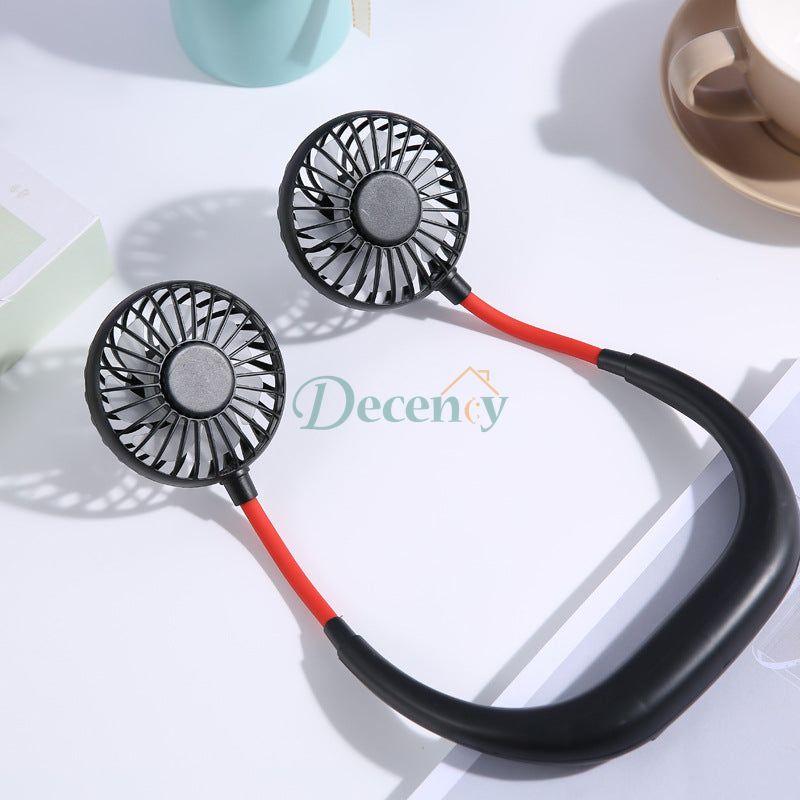 Rechargeable Potable Dual Head Neck Fan - Decency