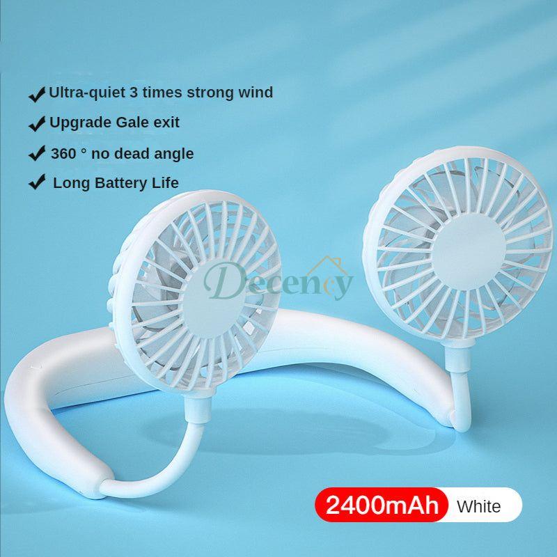 Rechargeable Potable Dual Head Neck Fan - Decency