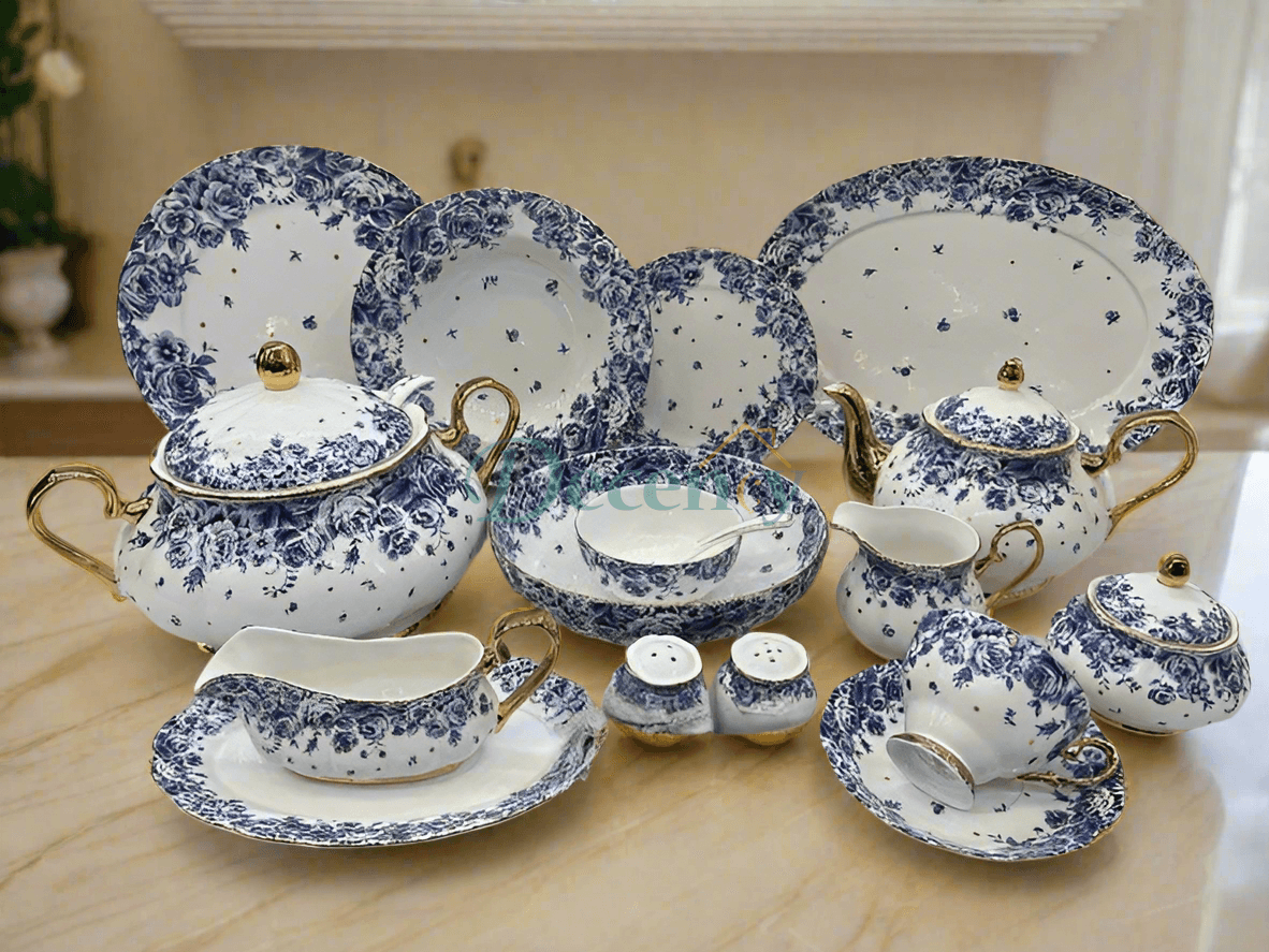Royal Albert 75 piece dinner set bone china Floral bone china dinnerware set Luxury porcelain dinner set for 6 Elegant fine china tableware collection Royal Albert English rose dinner set