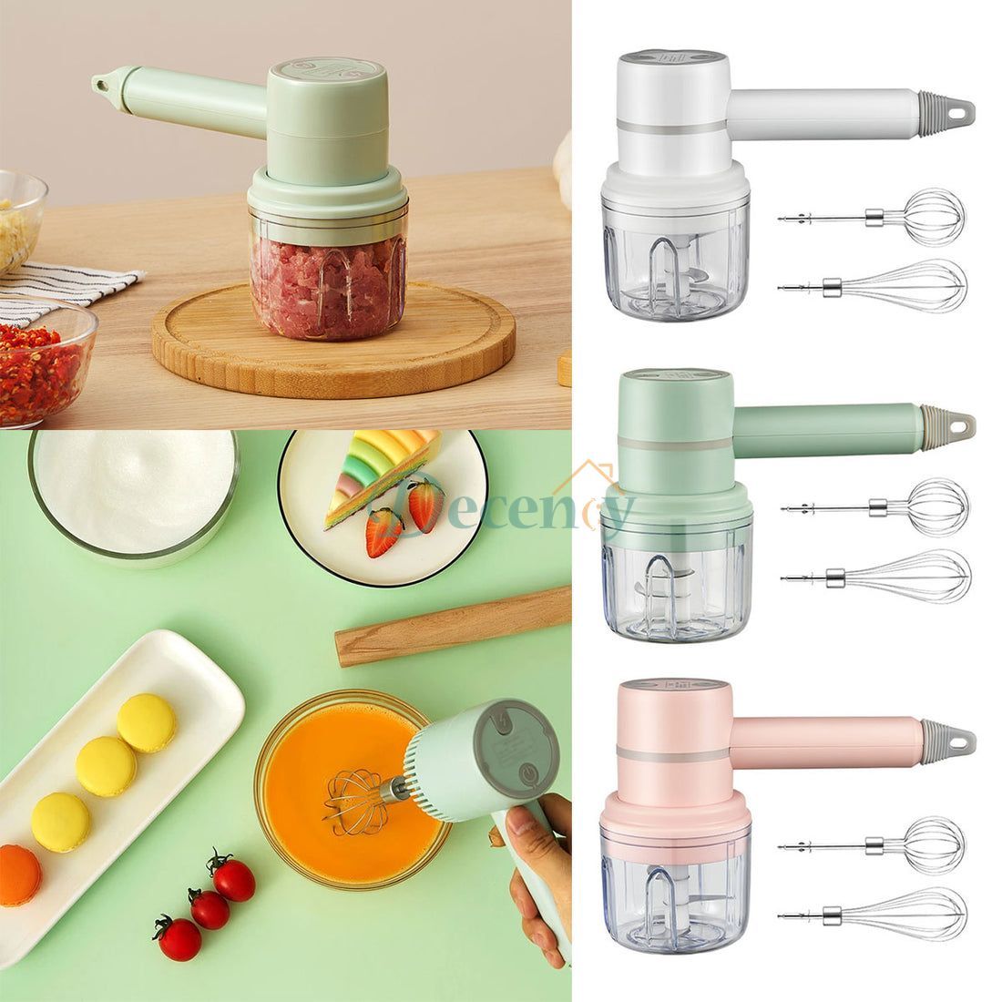 2 in 1 Electric Hand Mixer & Food Chopper with Detachable 3 - Decency