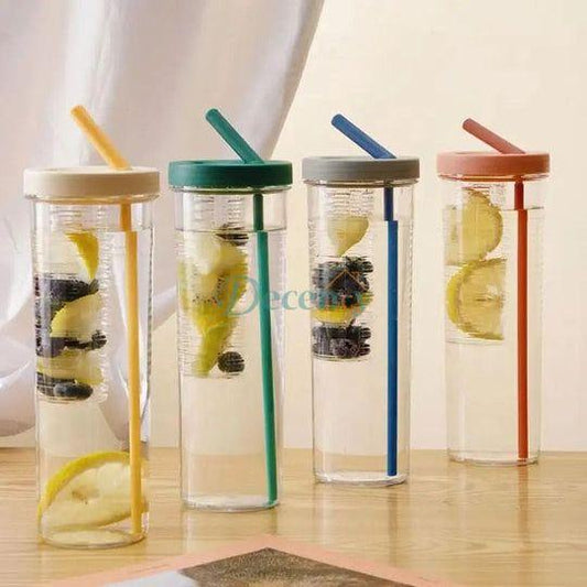800Ml Portable Plastic Water Infusing Bottle with Straw