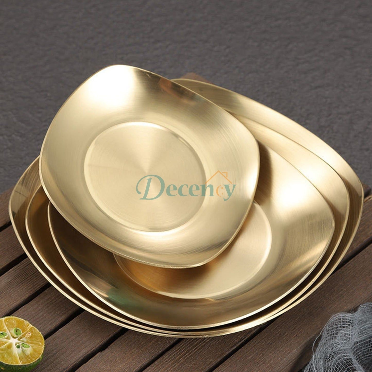stainless steel serving plate, food-grade steel plates, premium steel dishware, reusable metal dinner plate, round stainless steel platter
