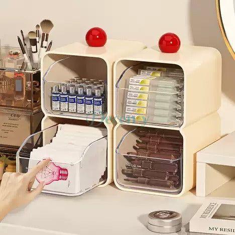 Elegant Makeup Storage Organizer – Multi-Compartment Cosmetic Drawer Box