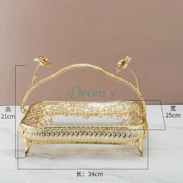 Nordic Style Golden Glass Fruit Plate