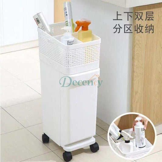 Moveable Kitchen Trolley With Garbage Bin - Decency