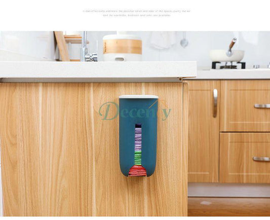 Wall hanging kitchen garbage bag storage rack kitchen bathroom plastic bag