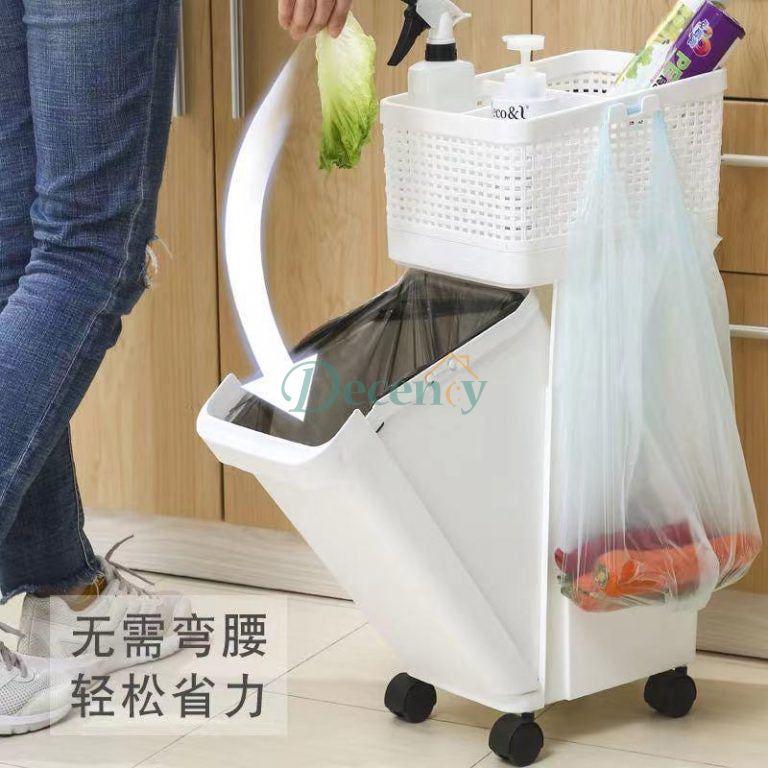 Moveable Kitchen Trolley With Garbage Bin - Decency