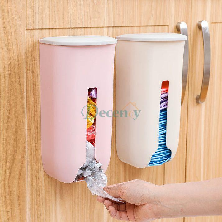 Wall hanging kitchen garbage bag storage rack kitchen bathroom plastic bag