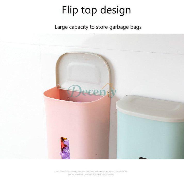 Wall hanging kitchen garbage bag storage rack kitchen bathroom plastic bag