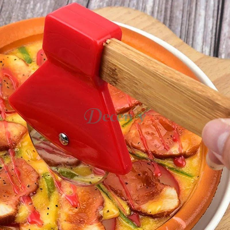 Bamboo Handle Pizza Cutter