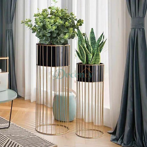 1Pc Iron Flower Pot Plant Stand With Flower