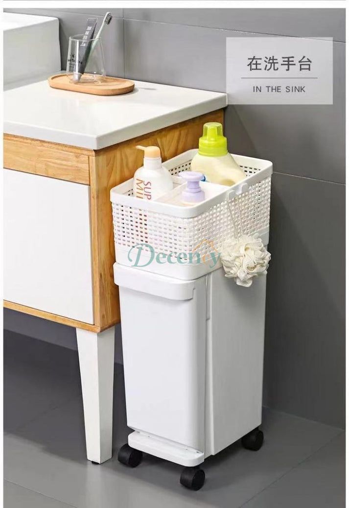Moveable Kitchen Trolley With Garbage Bin - Decency