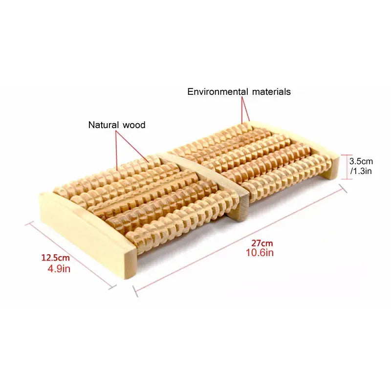 Premium Wooden Acupressure Foot Roller Massager