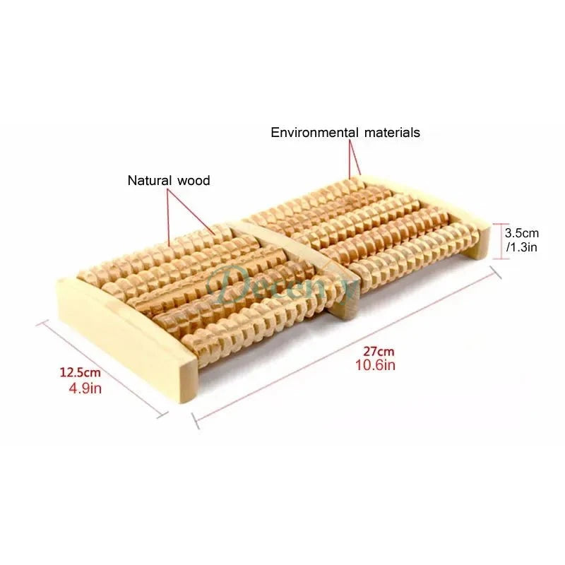 Premium Wooden Acupressure Foot Roller Massager