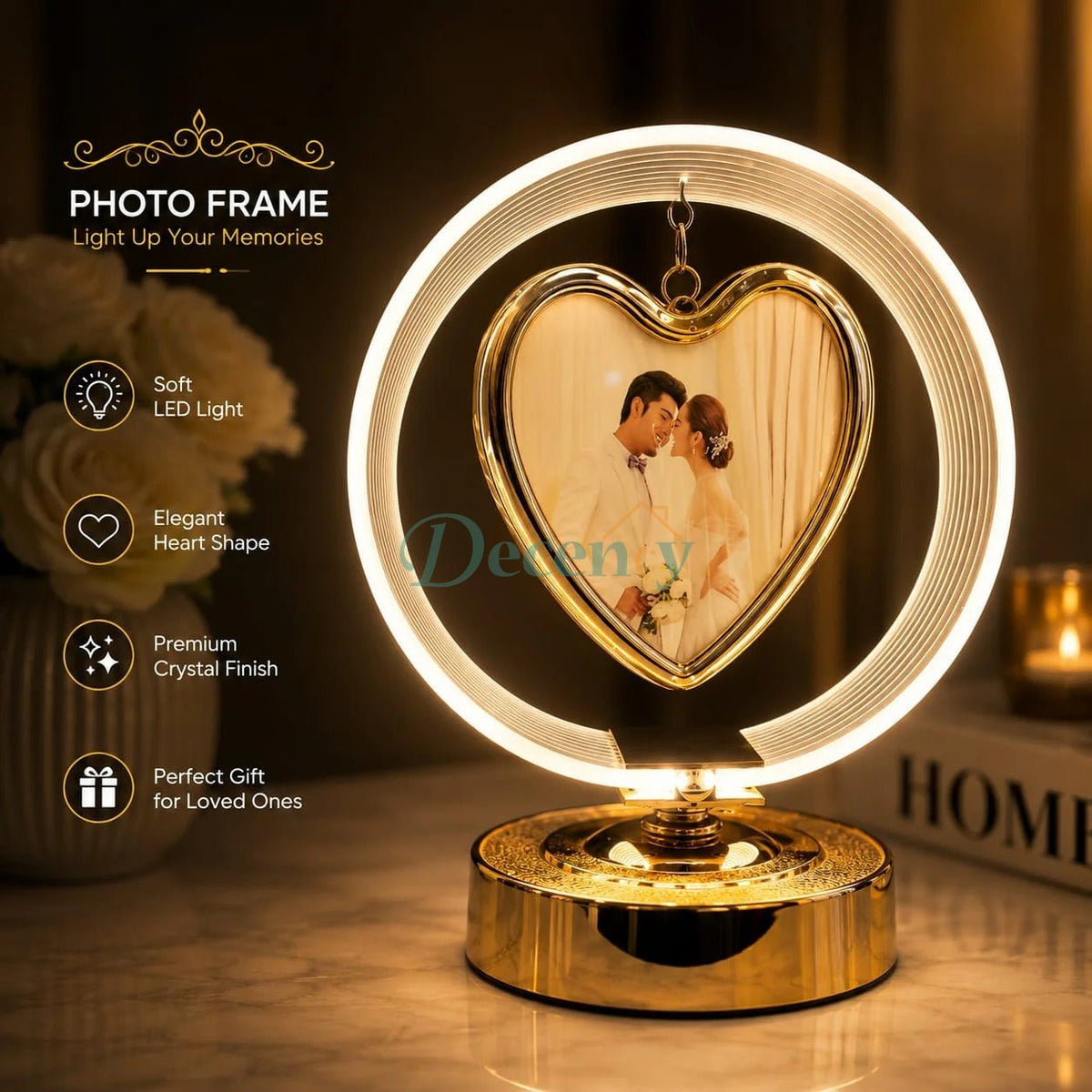 Modern Heart Halo LED Photo Display Frame