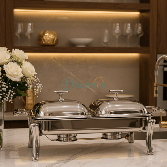 Luxe Double Serving Rectangular Chafing Dish - 1.5L x 2