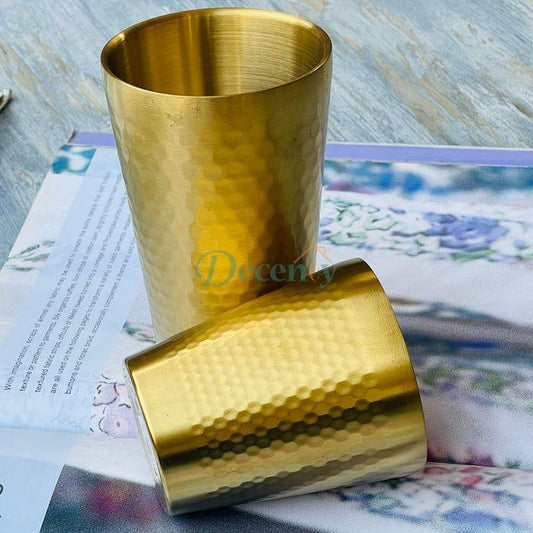 Stainless Steel Golden Glass