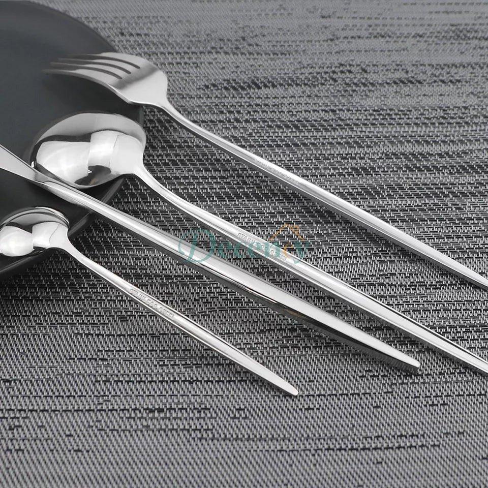 Silver 24 PCs Premium Steel Cutlery Set