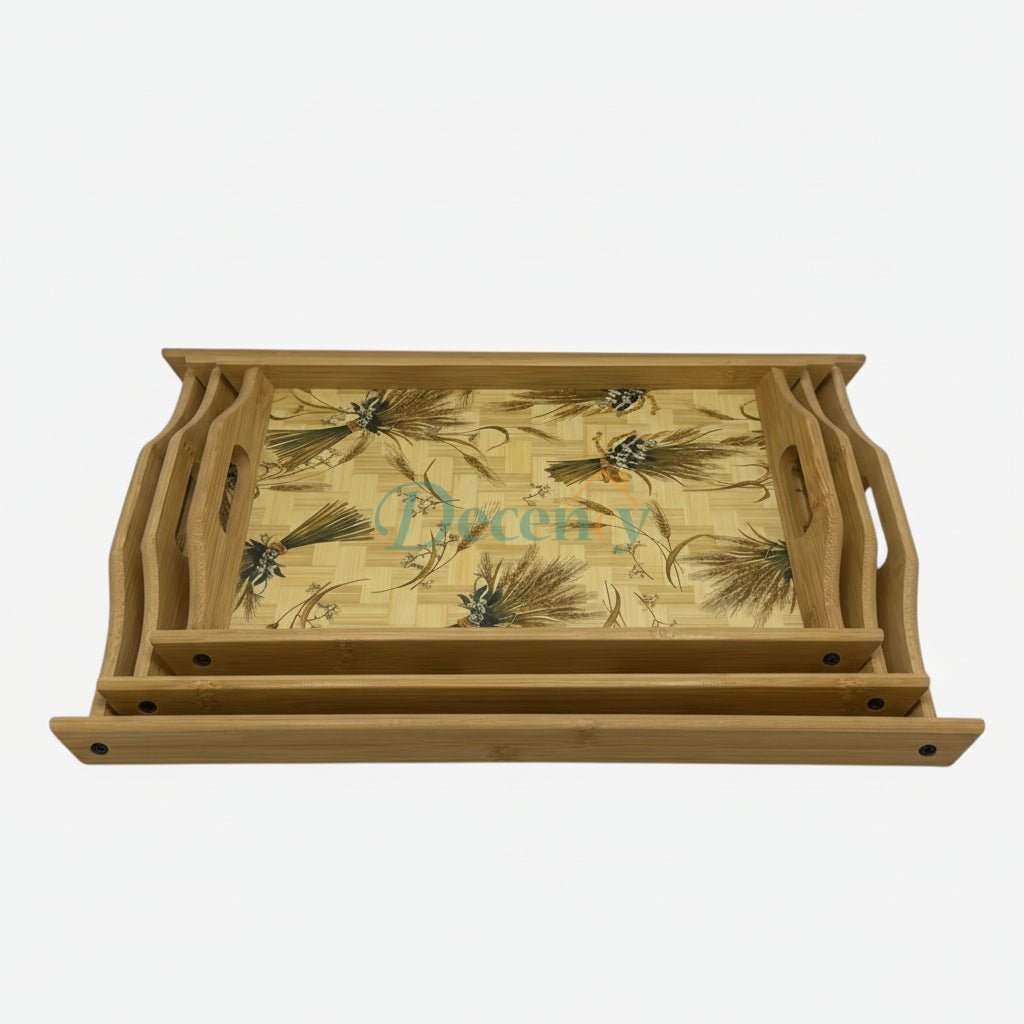 Luxury Bamboo Serving Trays (Set of 3)