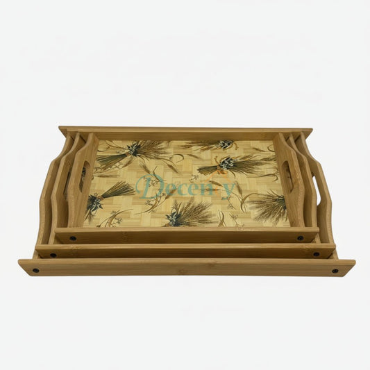 Luxury Bamboo Serving Trays (Set of 3)