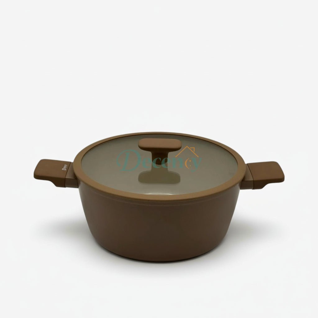 Baroly Premium Casserole Pot with Glass Lid | Non-Stick Die-Cast Cooking Pot