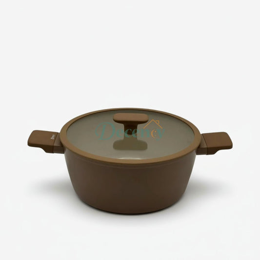 Baroly Premium Casserole Pot with Glass Lid | Non-Stick Die-Cast Cooking Pot