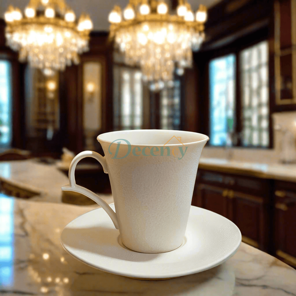 white ceramic tea set, Winsor England 6-piece tea set, 200cc textured tea cups, cup and saucer set white, elegant tea set for serving