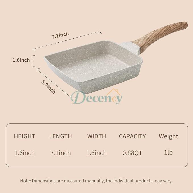 Square Shape Nonstick Fry Pan 15x19cm
