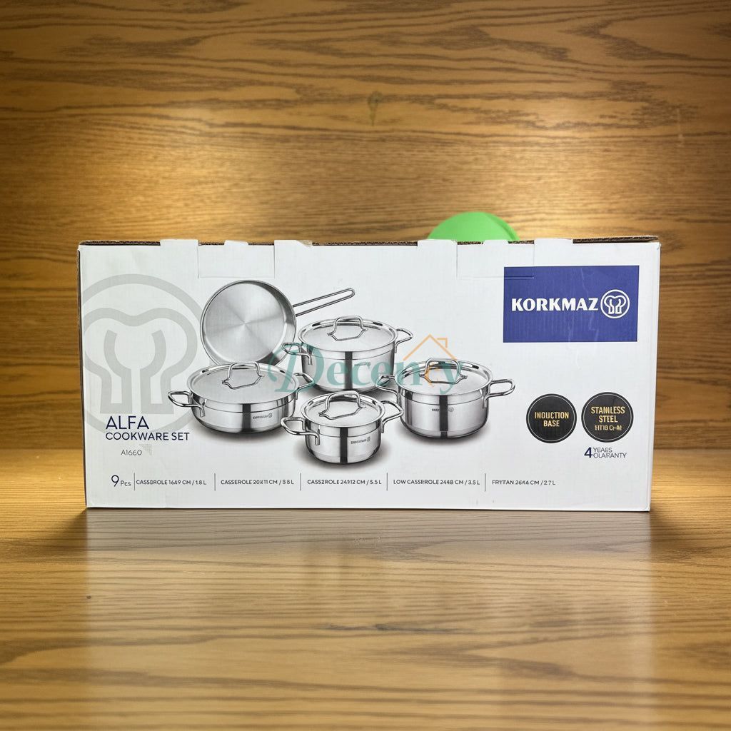 Korkmaz Alfa Cookware Set of 9 Pcs