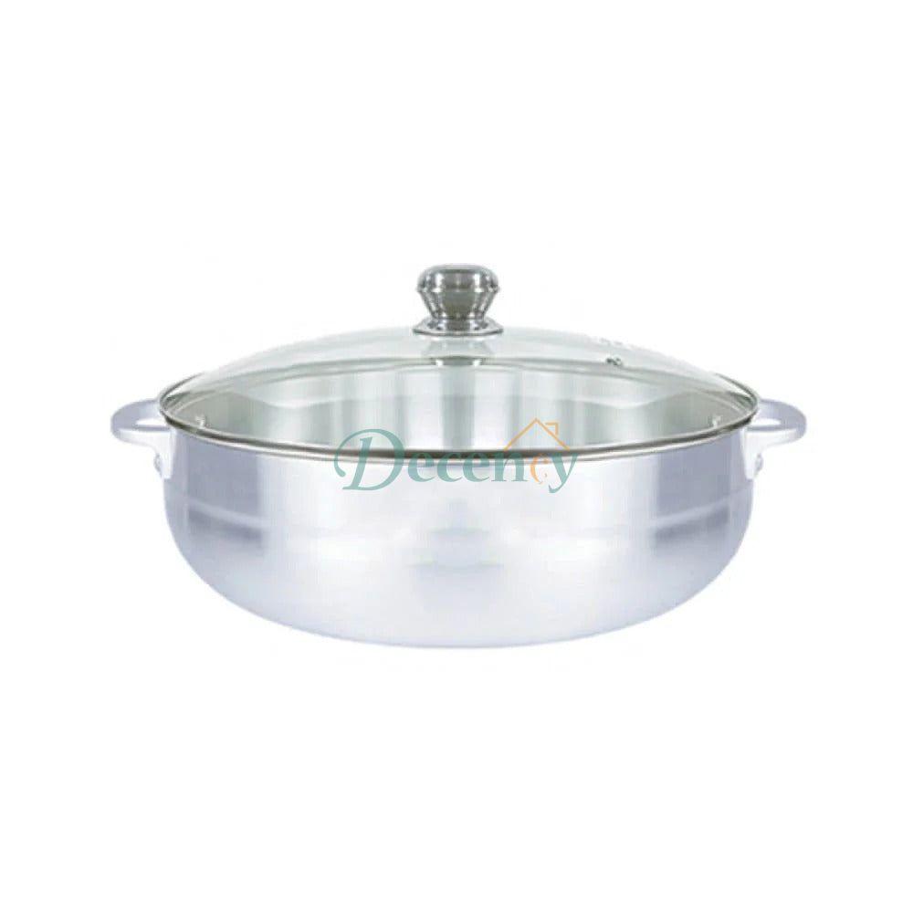 heavy-duty caldero pot, stew cooking pot, rice and curry cookware, simmering pot with lid, thick base stew pot, aluminum caldero, family-size cooking pot, SimmerLux pot