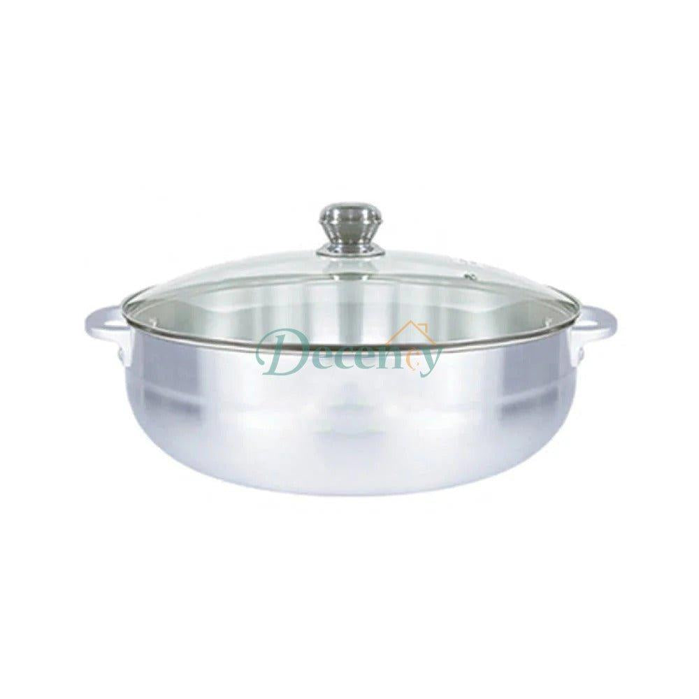 heavy-duty caldero pot, stew cooking pot, rice and curry cookware, simmering pot with lid, thick base stew pot, aluminum caldero, family-size cooking pot, SimmerLux pot