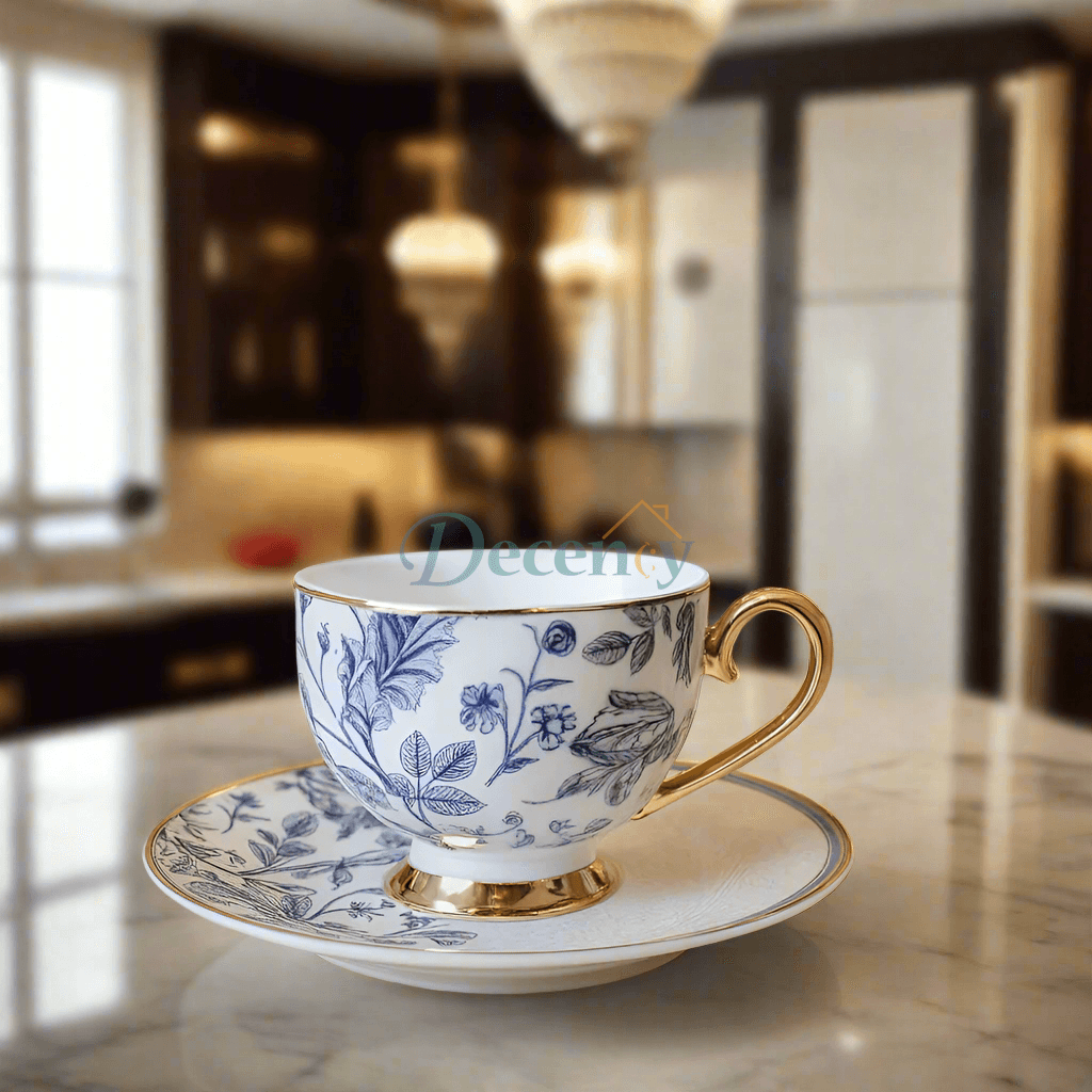 floral porcelain tea set, Johnson Brothers tea set, vintage tea cups and saucers, English floral tea service, 12-piece porcelain tea set, floral heritage tea set