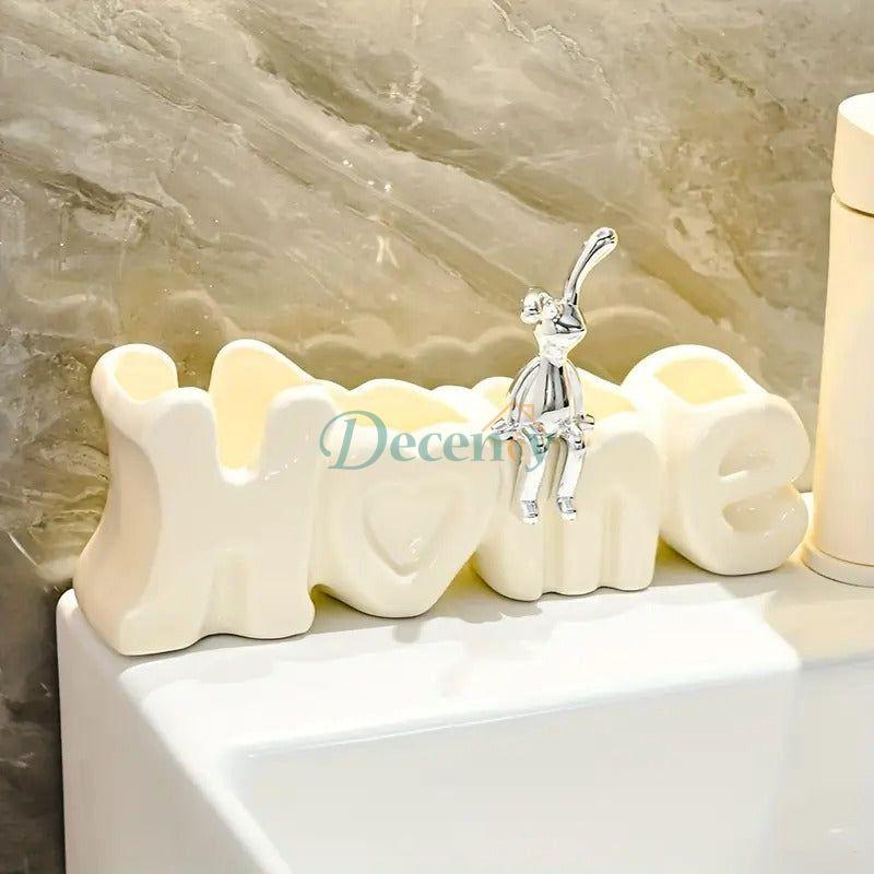 Creative Ceramic Toothbrush Holder – Modern Bathroom Organizer