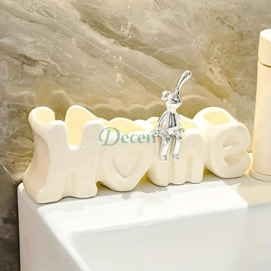 Creative Ceramic Toothbrush Holder – Modern Bathroom Organizer