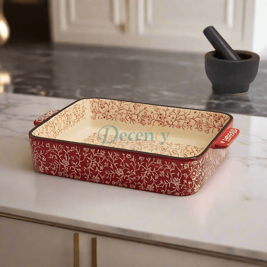 ceramic baking tray square, Danny Home ceramic tray, premium bakeware, oven-safe ceramic tray, square casserole dish, serving bake dish