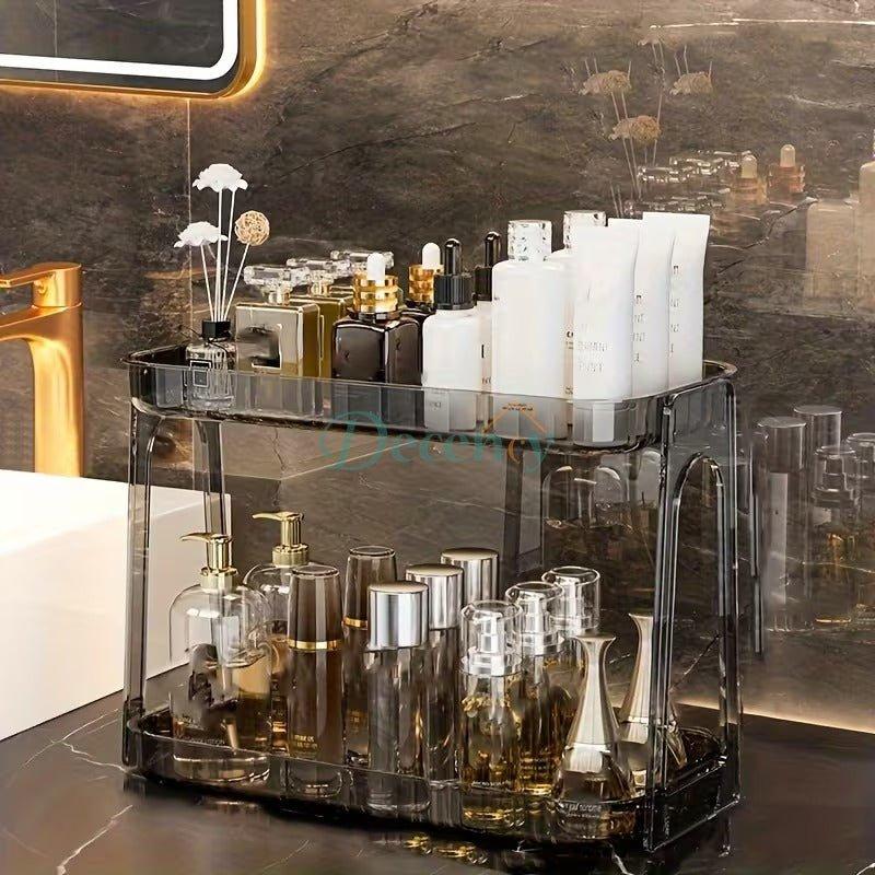 Elegant 2-Tier Acrylic Vanity Organizer - Maximize Your Space