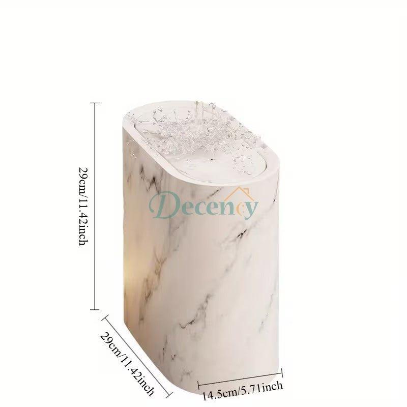 Marble Pattern Trash Can | Modern Bathroom & Kitchen Bin with Lid