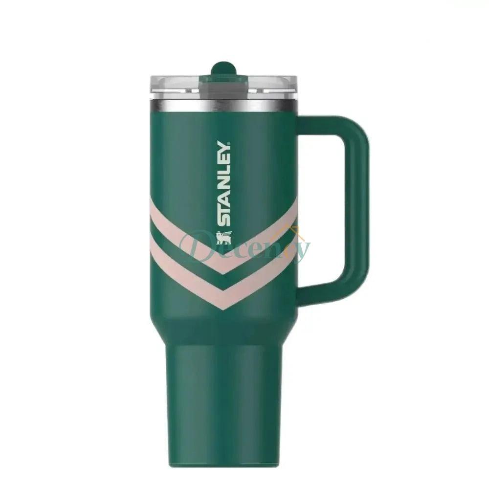 THE QUENCHER PROTOUR FLIP STRAW TUMBLER 40OZ - EMERALD CHEVRON