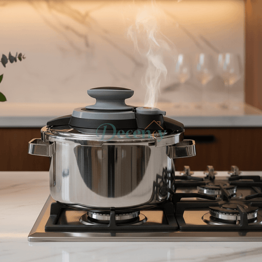 Premium 6L Turkish Stainless Steel Pressure Cooker with Silver Handles
