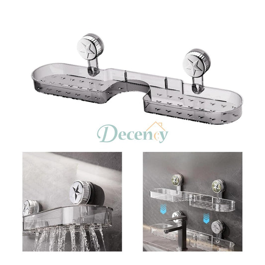 Clear Acrylic Suction Wall Shelf for Bathroom
