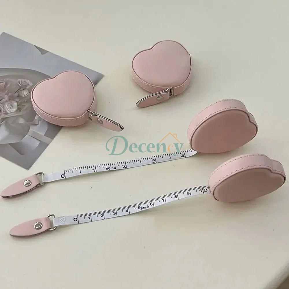 heart shaped mini measuring tape cute pocket measuring tape retractable tape measure keychain sewing accessories measuring tool mini tape measure for kids or gifts