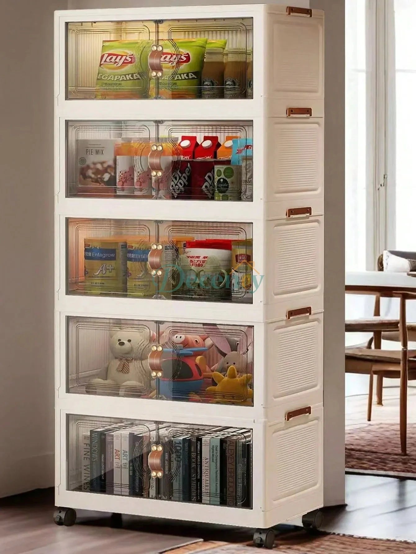 Plastic Foldable Closet Stackable Storage Box Organizer with Lid