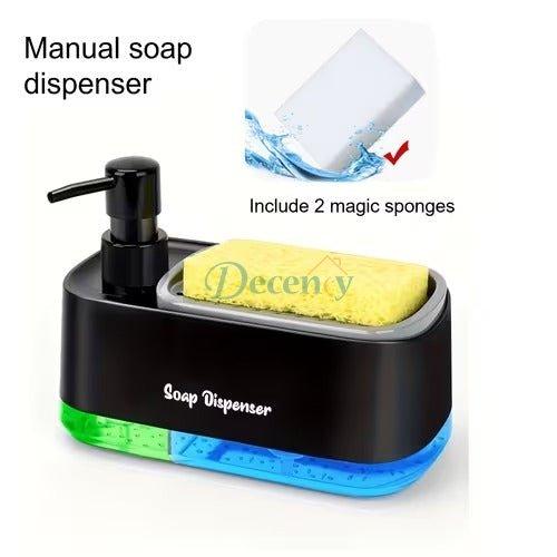 2 in 1 Hand and Dish Soap Dispenser Set with Tray for Kitchen Sink Countertop Storage Organizer