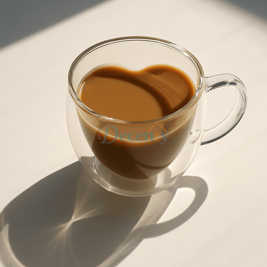 Double Wall Glass Mug | Heart Shape
