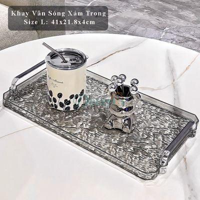 Luxury Acrylic Crystal Vanity Tray with Handles