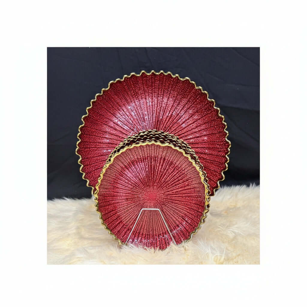 Gold & Red line 7 pcs Cake Set