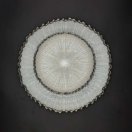 7 Pcs Glass Turkish Cake Set - White