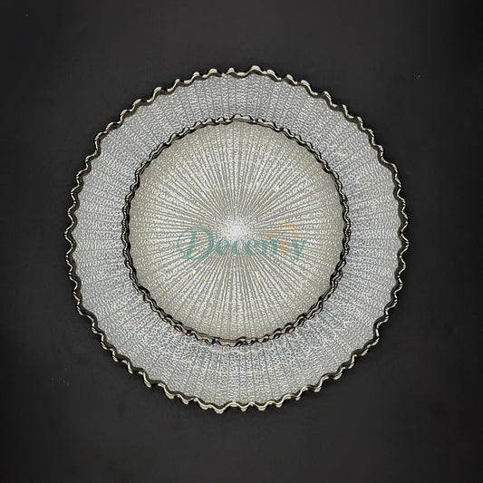 7 Pcs Glass Turkish Cake Set - White